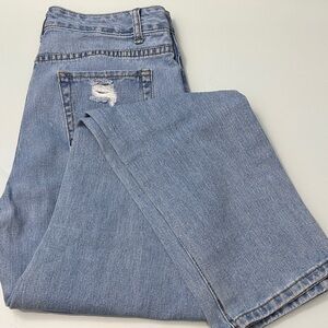 SHEIN Distressed Straight Leg Jeans